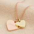 Lisa Angel Gold and Rose Gold Personalised 50th Birthday Double Wide Heart Charm Necklace
