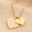 Lisa Angel Rose Gold and Gold Personalised 60th Birthday Double Wide Heart Charm Necklace