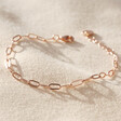 Lisa Angel Ladies' Rose Gold Rectangle Chain Bracelet