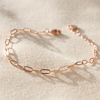 Rose Gold Rectangle Chain Bracelet
