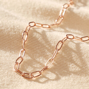Rose Gold Rectangle Chain Necklace