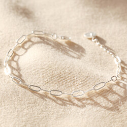 Silver Rectangle Chain Bracelet