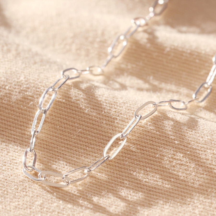 Silver Rectangle Chain Necklace | Jewellery | Lisa Angel