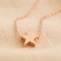 Star Bead Necklace in Rose Gold