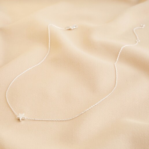 Star Bead Necklace in Silver