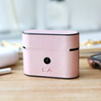 Back of Personalised Block Initials Lavender Pink Vegan Leather AirPod PRO Case