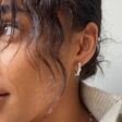 Lisa Angel Silver Pearl Edge Hoop Stud Earrings on Model