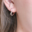 Lisa Angel Ladies' Small Heart Hoop Earrings in Silver on Model