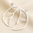 Lisa Angel Ladies' Sleeping Crescent Moon Face Drop Earrings in Silver