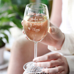 Personalised 'My Favourite Things' Wine Glass