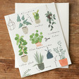 Illustrated Plant Greeting Card lying on a brown wooden table