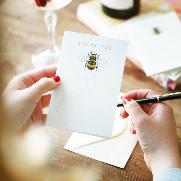 Set of 10 Bee Design Thank You Cards