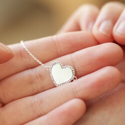 Diamante Crystal Heart Bracelet in Silver