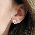 Lisa Angel Ladies' Mismatched Star Stud Earrings in Rose Gold