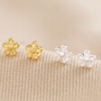 Tiny Flower Stud Earrings in Gold with Silver Option