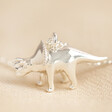 Silver Triceratops Charm Necklace Chain Length