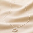 Full Length Crystal Sunburst Pendant Necklace in Silver