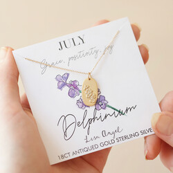 Gold Sterling Silver Cast Birth Flower Necklace