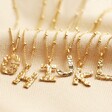 Hammered Initial Charm Necklaces in Gold - G H I J K L