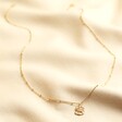 Full Length Hammered Initial Charm Necklace in Gold