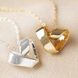 Infinity Heart Knot Necklace in Silver and Gold