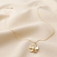 Large Flower Pendant Necklace with Pearl in Gold Full Length