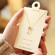 Birth Flower Pendant Necklace in Gold on Card