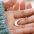 Lisa Angel Ladies' Constellation Moon Pendant Necklace in Rose Gold