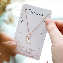 Constellation Moon Necklace in Rose Gold