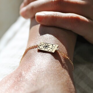 Gold The World Tarot Card Bracelet