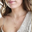 Infinity Heart Knot Necklace in Silver on Model