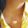 Lisa Angel Engraved Personalised Diamante Crystal Heart Necklace