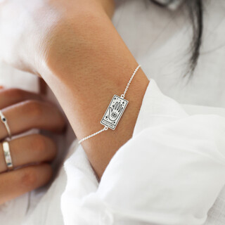 Silver Fortune Tarot Card Bracelet
