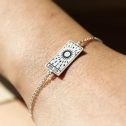 Silver The Sun Tarot Card Bracelet