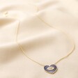 Navy Evil Eye Heart Pendant Necklace in Gold Full Length