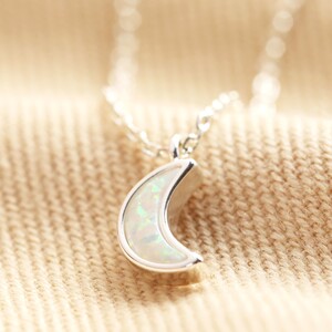 Opal Moon necklace in Silver