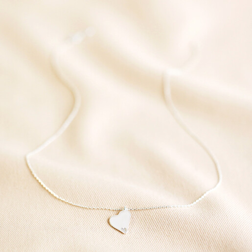 Delicate Organic Friendship Petal Pendant Necklace in Silver