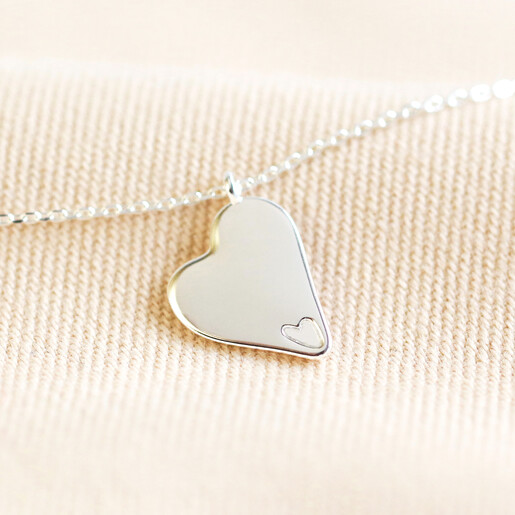 Irregular Organic Friendship Petal Pendant Necklace in Silver