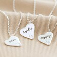 Three Personalised Organic Friendship Petal Pendant Necklaces in Silver