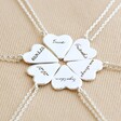 Personalised Organic Friendship Petal Pendant Necklace in Silver Together as a Flower