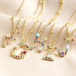 Rainbow Crystal Initial Necklace in Gold Range