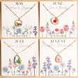 Lisa Angel May, June, July and August Real Pressed Flower Pendant Necklaces in Gold