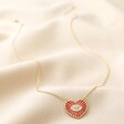 Red Evil Eye Heart Pendant Necklace in Gold Full Length