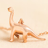 Rose Gold Diplodocus Charm Necklace