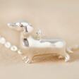sausage dog necklace in silver