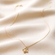 Small Flower Necklace with Pearl Centre in Gold Full Length