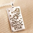 Tiny Hammered Star Oracle Card Pendant Necklace