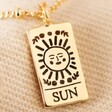 Tiny Hammered Sun Oracle Card Pendant Necklace