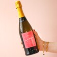 Model Holding Personalised Love Potion Prosecco