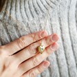 Lisa Angel Birthstone Heart Locket Necklace in Gold on Model